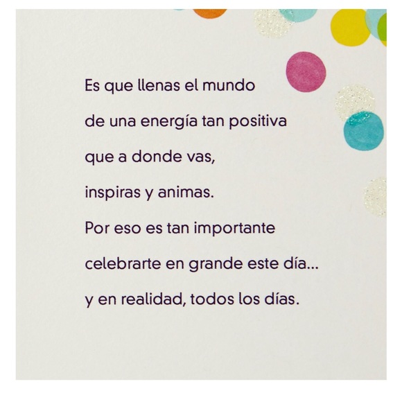 Hallmark Vida Spanish Birthday Card, Tarjeta de Cumpleaños Española - Picture 4 of 4